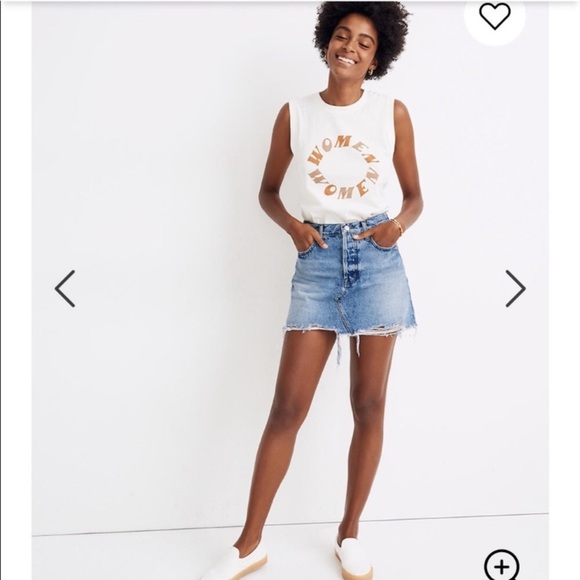 NWT MADEWELL Distressed Denim Mini Skirt - Picture 4 of 16